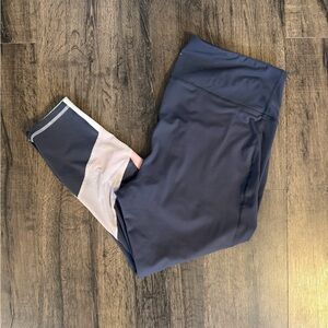 Old Navy | Elevate Legging | Colorblock w/ mesh | XXL | Navy Blue, Pink & White